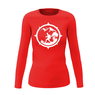 Hiking Mountain Compass Women Long Sleeve Shirt